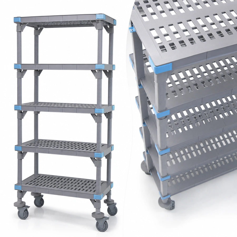 Five Open Grid Shelves
