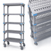 Thumbnail image #3 for Millenia 72-Inch Wide Mobile Polymer Starter Shelving Unit with 5 Open Grid Shelves