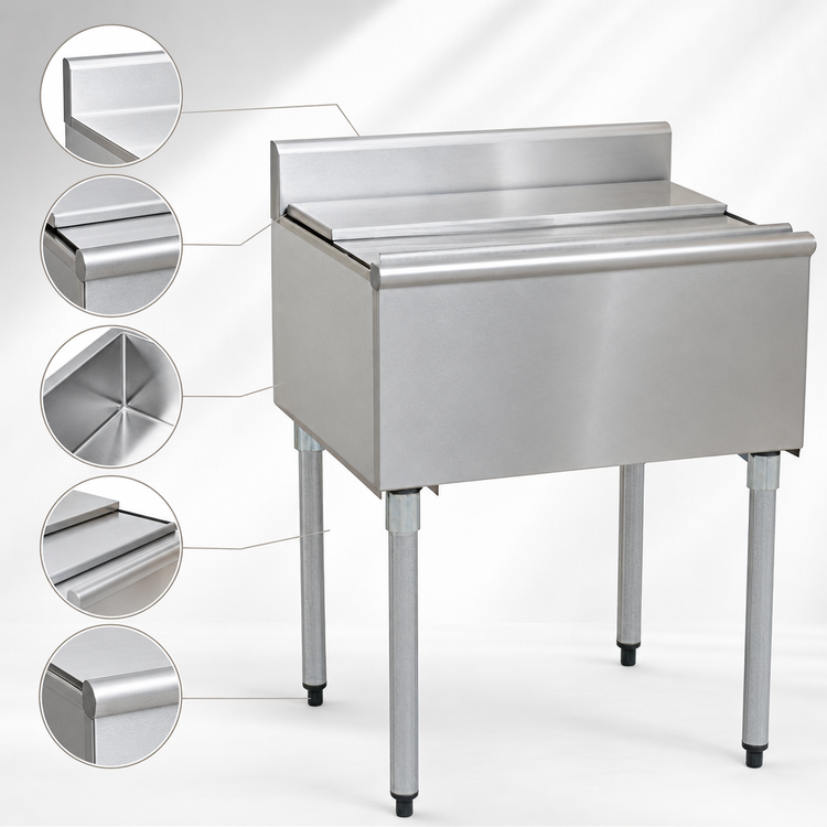 Product image #3 for Eagle Group 1800 Series Underbar Stainless Steel Ice Chest with 16-Inch Deep Bin, 36 x 20 Inches, 117 lb. Capacity