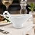 Thumbnail image #3 for American Metalcraft Small White Porcelain Gravy Boat, 3 oz., with Tapered Spout