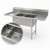 Thumbnail image #3 for BK Resources 68-Inch Freestanding 2-Compartment 18/304 Stainless Steel Sink with Left & Right Drainboards