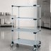 Thumbnail image #3 for Quantum 48-Inch x 24-Inch x 80-Inch Mobile Cart with 4 Solid Galvanized Steel Shelves