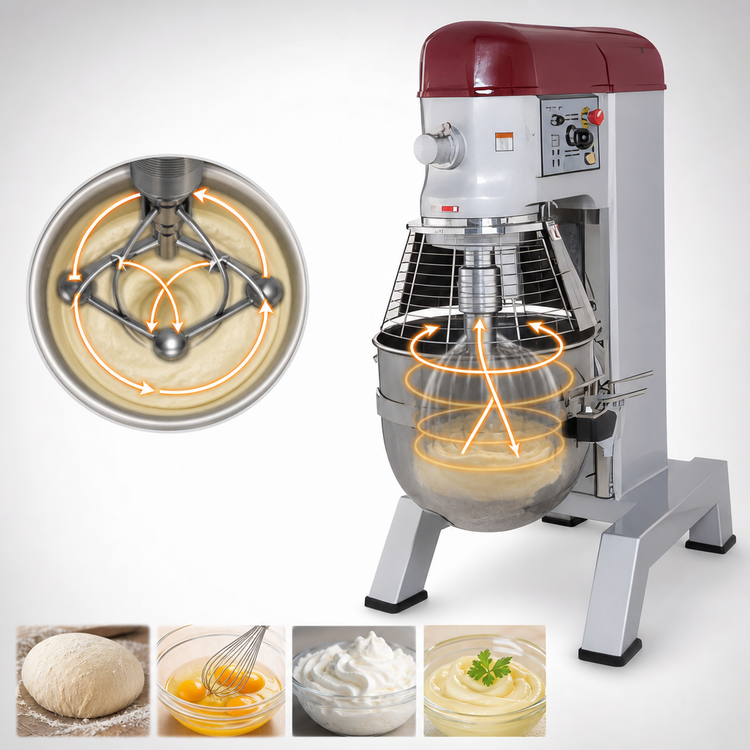 Product image #3 for Axis AX-M80 80 Quart Floor Model Planetary Mixer, 4-Speed Gear Driven with #12 Hub