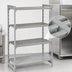 Thumbnail image #4 for Cambro Camshelving Premium 4-Shelf Vented and Solid Stationary Starter Polymer Shelving Unit, 48 x 24 x 84 Inches, Speckled Gray