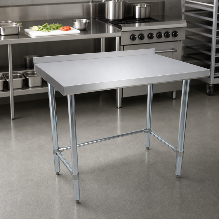 Product image #3 for BK Resources 30 x 24 Inch Stainless Steel Open Base Riser Top Work Table