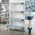 Thumbnail image #3 for MetroMax 4 All-Polymer Add-On Shelving Unit with 4 Open Grid Shelves, 30W x 24D x 63H, Blue