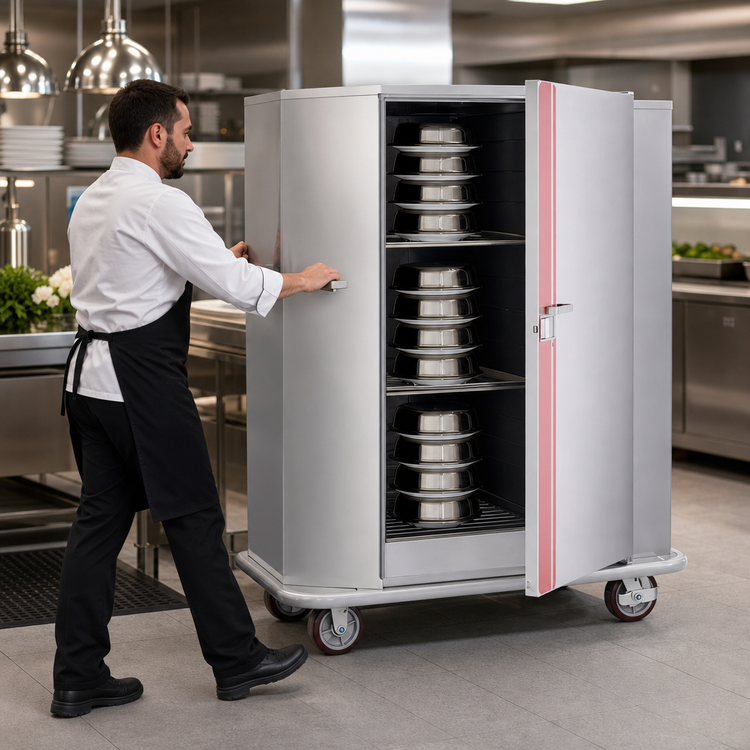 Product image #3 for Classic Carter Mobile Insulated Banquet Holding Cabinet, Single Door, 120 Covered Plates