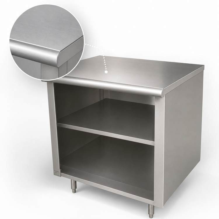 Product image #3 for Advance Tabco Special Value Series 48" x 30" Open Base Work Table with Mid Shelf, 304 Stainless Steel Flat Top