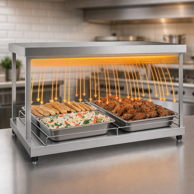 Product image #3 for Hatco Glo-Ray® 66-Inch Freestanding Heated Shelf with Stainless Steel Top