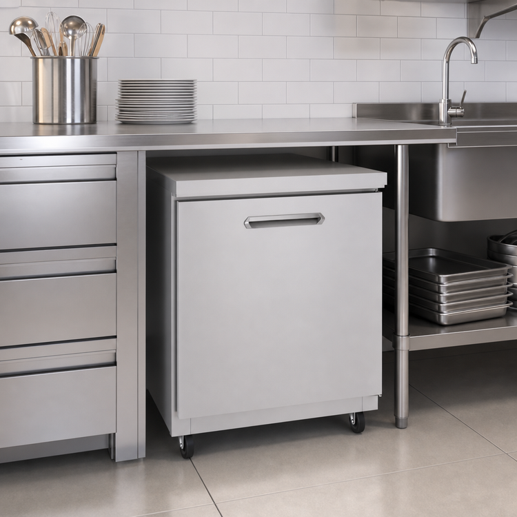 Product image #3 for Kelvinator Commercial 1-Door ADA Undercounter Freezer, 27-Inch Wide, 32-Inch Tall, Self-Contained Rear-Mounted, 6.5 Cu. Ft.