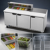 Thumbnail image #4 for Beverage-Air 72-Inch Three-Section Sandwich Prep Table Refrigerator with 10 1/6-Size Pan Top
