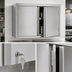 Thumbnail image #3 for BK Resources 48-Inch Wall-Mounted Stainless Steel Wall Cabinet with Hinged Locking Doors