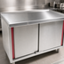Thumbnail image #3 for 84 Inch x 30 Inch Stainless Steel Marine Counter Edge Cabinet Work Table with Sliding Doors