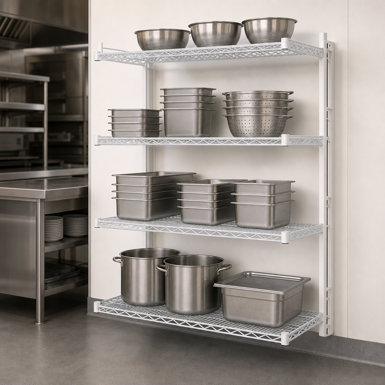 Product image #3 for EagleGard 4-Tier Add-On Wire Shelving Unit, 60W x 24D x 63H, Hybrid Epoxy Coated