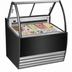 Thumbnail image #3 for Omcan 41-Inch Black 7-Pan Gelato Display Showcase with Curved Glass, LED Lighting, and Sliding Rear Doors