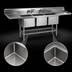 Thumbnail image #3 for Eagle Spec-Master FN Series Coved Corner Three-Compartment Sink with Dual 24-Inch Drainboards