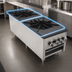 Thumbnail image #3 for Comstock-Castle 18-Inch Wide Gas Stock Pot Range with 2 Double Burner Sections and Open Front Cabinet Base