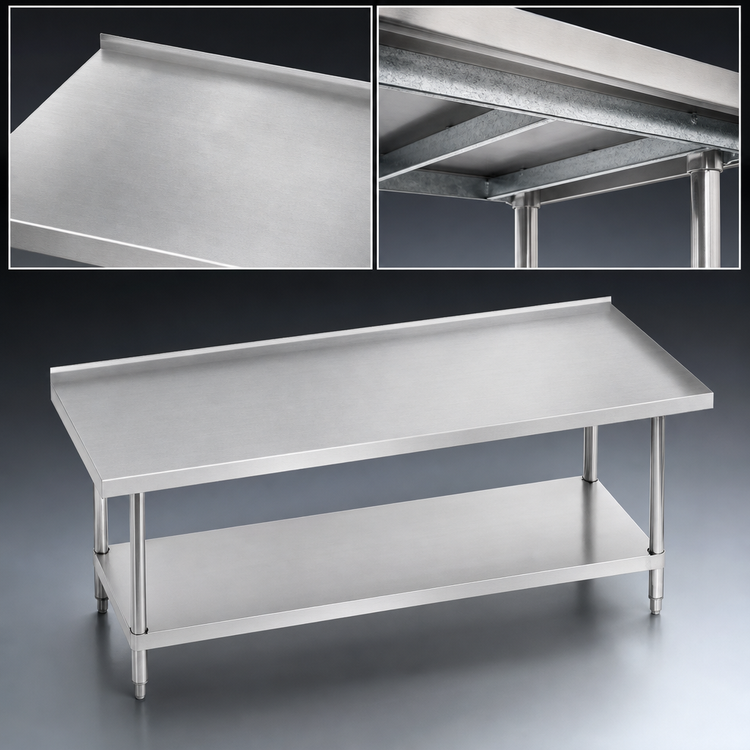 Product image #3 for Advance Tabco 48-Inch W x 24-Inch D Stainless Steel Equipment Stand with Adjustable Undershelf