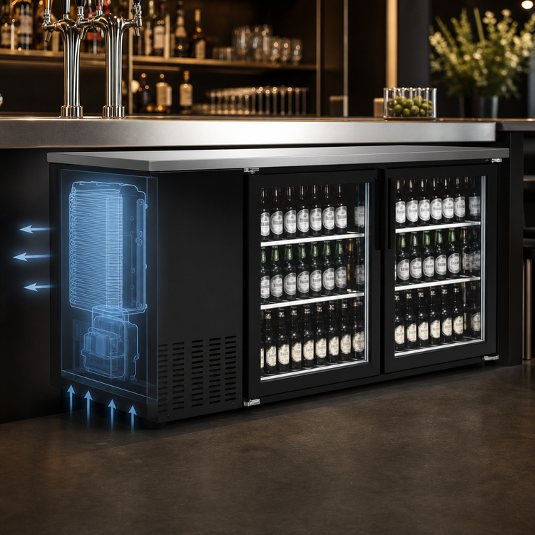 Product image #3 for Serv-Ware 61-Inch 2-Door Glass Door Back Bar Bottle Cooler