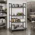 Thumbnail image #3 for Cambro Camshelving Basics Plus 4-Tier Stationary Starter Unit, 18 x 36 x 64 Inches, 3 Vented + 1 Solid, Brushed Graphite