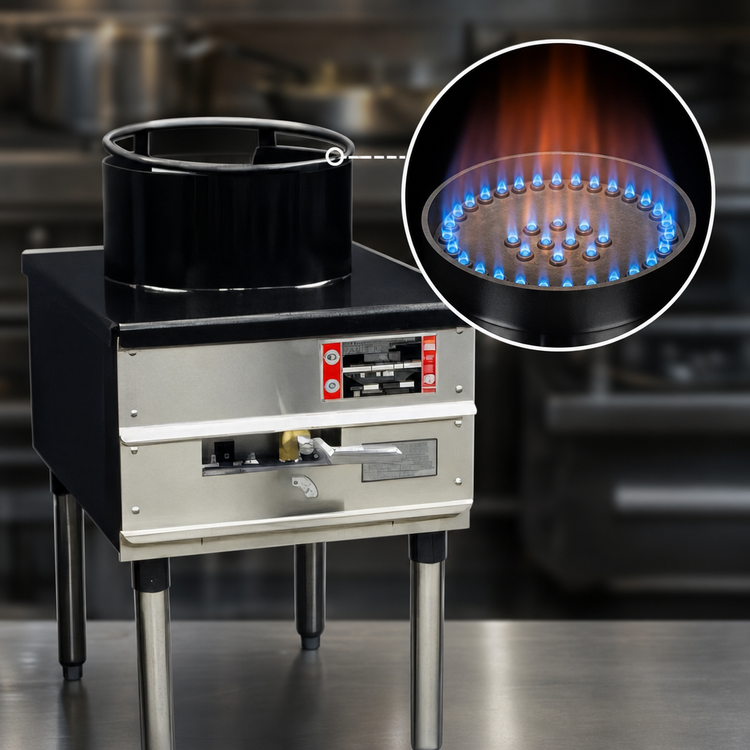 Product image #3 for Mandarin 18-Inch Natural Gas Single-Burner Wok Range, 90,000 BTU, Stainless Steel