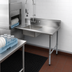 Thumbnail image #3 for BK Resources Heavy Duty Straight Soiled Dish Table with Pre-Rinse Sink, 36 Inch, Right-to-Left, 16/304 Stainless Steel, 10 Inch Backsplash