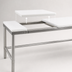 Thumbnail image #3 for Eagle Group 120 Inch x 30 Inch Poly Top Cutting Table with Stainless Steel Tubular Base