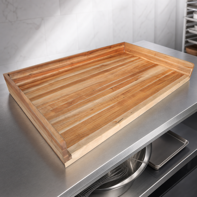 Product image #3 for BK Resources 60 Inch x 30 Inch Hard Maple Bakers' Table Replacement Top with 4 Inch Coved Risers