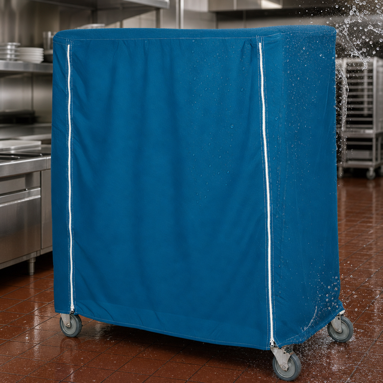 Product image #3 for Metro Mariner Blue Waterproof Vinyl-Nylon Cart Cover for 60 x 24 x 74 Inch Queen Mary & Banquet Carts