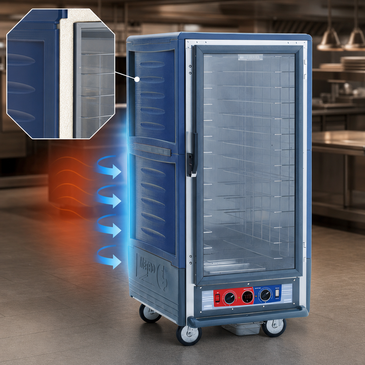 Product image #3 for Metro C5 3 Series 3/4 Height Combination Heated Holding and Proofing Cabinet with Blue Insulation Armour and Clear Polycarbonate Door