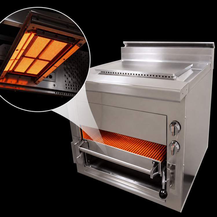Product image #3 for Titan 36-Inch Heavy Duty Upright Gas Radiant Broiler, Cabinet Base