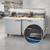 Thumbnail image #3 for Turbo Air PRO Series 72-5/8-Inch Mega Top Sandwich/Salad Prep Table with Clear Lid, 2-Section, 30-Pan, Rear-Mounted Self-Contained Refrigeration