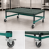 Thumbnail image #3 for QuadPlus Mobile Dunnage Rack with 3-Sided Frame and Louvered Polypropylene Mat, 60 x 21 x 14 Inches, 800 lb. Capacity, Green Epoxy Finish