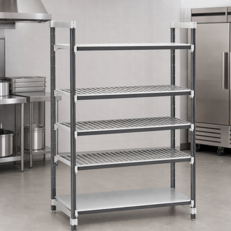 Product image #3 for Camshelving Elements XTRA 5-Shelf Stationary Starter Polymer Shelving Unit, 24" Deep x 60" Wide x 84" High, Speckled Gray
