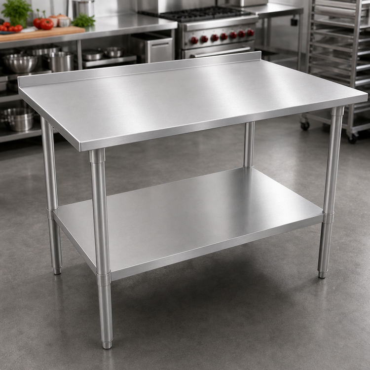Product image #3 for John Boos Stallion 16-Gauge 300-Series Stainless Steel Work Table, 60 x 36 Inches, with 1-1/2-Inch Rear Up-Turn and Undershelf
