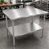 Thumbnail image #3 for John Boos Stallion 16-Gauge 300-Series Stainless Steel Work Table, 60 x 36 Inches, with 1-1/2-Inch Rear Up-Turn and Undershelf