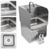 Thumbnail image #3 for John Boos Pro-Bowl Wall-Mounted Hand Wash Sink with Double Knee Valves, 9 x 9 x 5 Inch Bowl, Stainless Steel