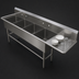 Thumbnail image #3 for John Boos Pro-Bowl 4-Compartment Sink with Right Drainboard, 18 x 18 x 12 Inch Compartments, 16 Gauge Stainless Steel