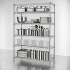Thumbnail image #3 for Quantum WR74-2142C-5 Wire Shelving Starter Kit, 42"W x 21"D x 74"H, 5 Shelves, Chrome Plated