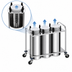 Thumbnail image #3 for Atlas Metal 3-Stack Mobile Open Plate Dispenser, Unheated, 5-3/4-Inch Max Dish Diameter