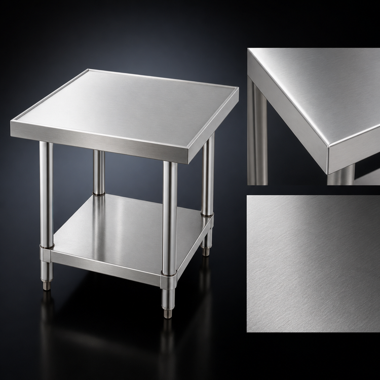 Product image #3 for Advance Tabco Special Value Series 24-Inch Square Stainless Steel Equipment Stand with Galvanized Undershelf