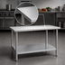 Thumbnail image #3 for Spec-Master 48 Inch x 24 Inch Stainless Steel Work Table with Adjustable Galvanized Undershelf