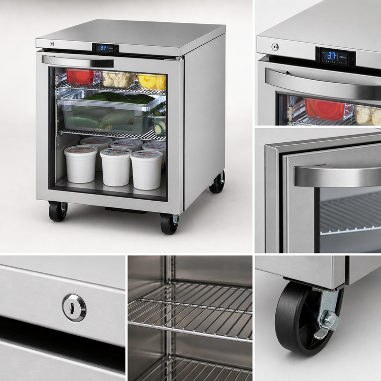 Product image #3 for True SPEC SERIES 1-Section Undercounter Glass Door Refrigerator, 27 5/8-Inch, Stainless Steel, R290