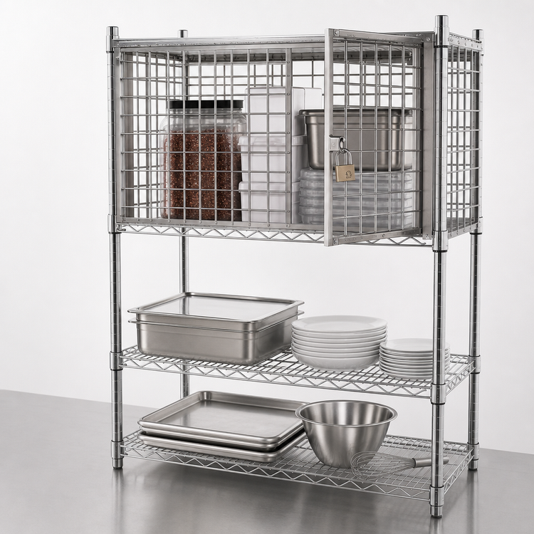Product image #3 for Eagle Group 48 Inch x 18 Inch Stainless Steel Security Module with Flip-Up Door