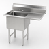 Thumbnail image #3 for Advance Tabco Freestanding 1-Compartment Fabricated Sink with Right Drainboard, 24