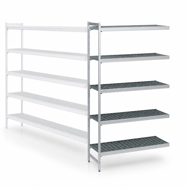 Product image #3 for Fermostock 5-Tier Polymer Shelving Expansion Kit, 26 Inch W x 22 Inch D x 83 Inch H