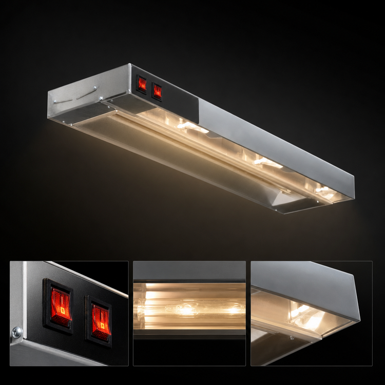 Product image #3 for Eagle RedHots 30-Inch Single Rod Lighted Strip Heat Lamp, 240V, 570W