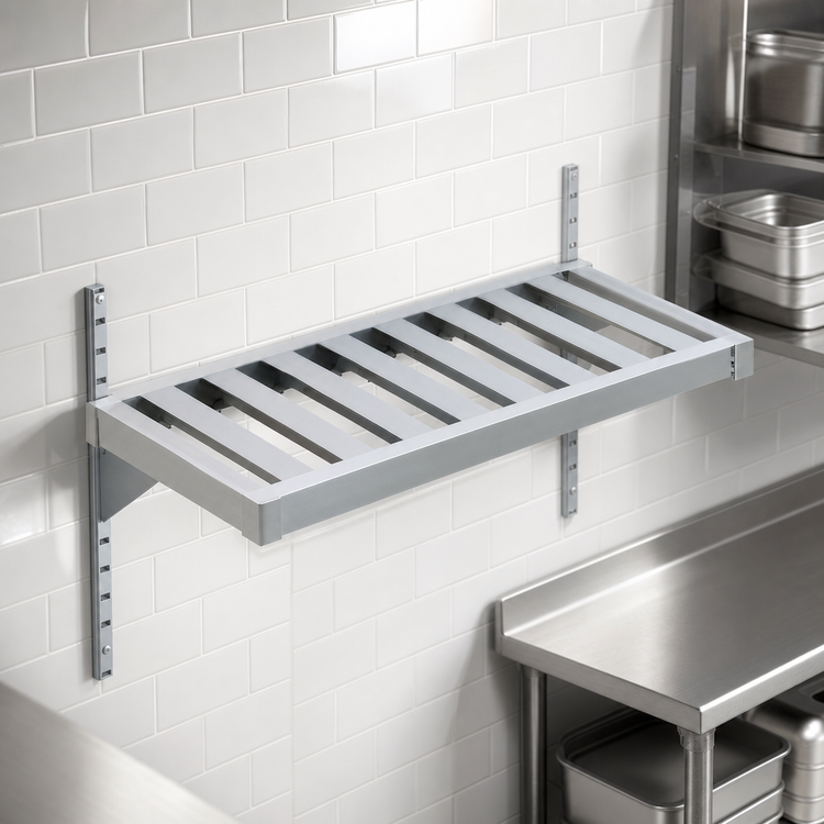 Product image #4 for New Age Adjust-A-Shelf T-Bar Wall-Mounted Aluminum Shelf, 48" W x 15" D, 1,500 lb. Capacity