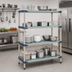Thumbnail image #3 for MetroMax 4 All-Polymer Starter Shelving Unit with 4 Open Grid Shelves, 48W x 18D x 74H