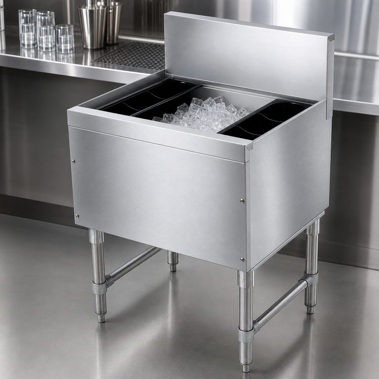 Product image #3 for Advance Tabco Prestige 42-Inch Stainless Steel Bar Ice Chest, Without Cold Plate, 127 lb Capacity